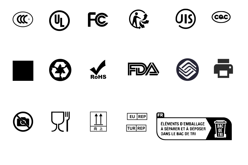 打印精灵内置标准认证水洗标等图标