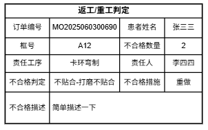 返工重工判定