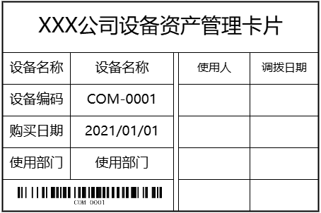设备管理卡片
